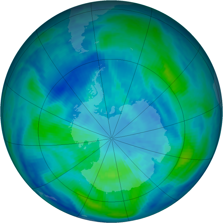 Antarctic ozone map for 26 March 1999